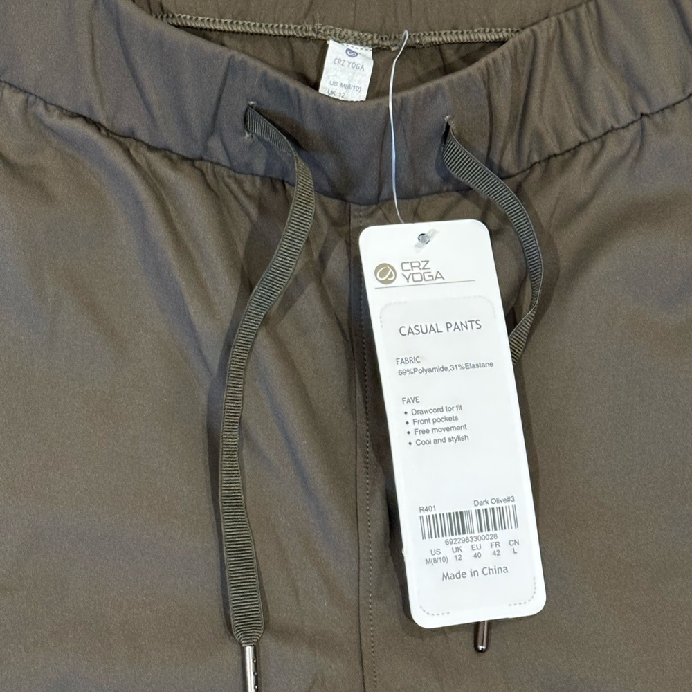 CRZ YOGA Casual Women’s Pants Dark Olive Green Size Medium (8/10) New With Tags - Picture 3 of 8